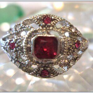 Ruby natural gemstone Rings For Women  Party Jewelry S 7